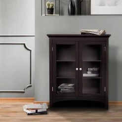 Teamson Home Wilshire 26 in. W x 32 in. H x 13 in. D 2-Door Bathroom Linen Storage Floor Cabinet in Dark Espresso 12 Teamson Home Wilshire 26 in. W x 32 in. H x 13 in. D 2-Door Bathroom Linen Storage Floor Cabinet in Dark Espresso -Bathroom Cabinets Shop espresso teamson home linen cabinets hd176332 44 1000