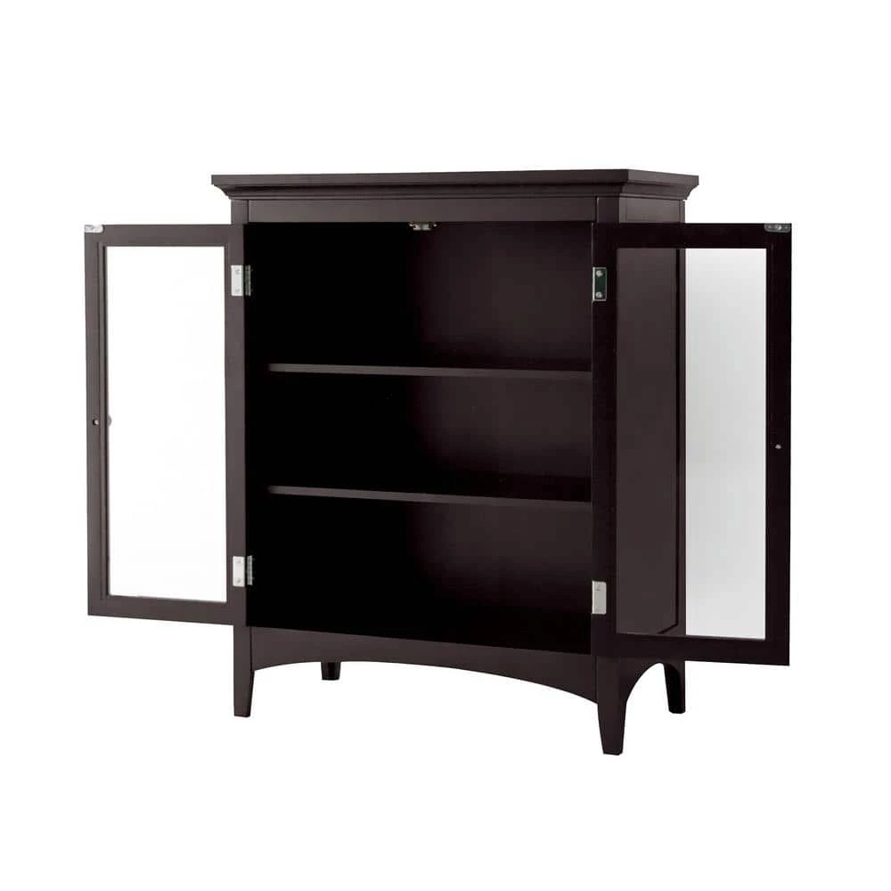 Teamson Home Wilshire 26 in. W x 32 in. H x 13 in. D 2-Door Bathroom Linen Storage Floor Cabinet in Dark Espresso 5 Teamson Home Wilshire 26 in. W x 32 in. H x 13 in. D 2-Door Bathroom Linen Storage Floor Cabinet in Dark Espresso - Image 3