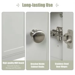 Aoibox 23.6 in. W x 9.7 in. D x 31.3 in. H Gray Open Style Shelf Cabinet Linen Cabinet with Adjustable Plates, Gray -Bathroom Cabinets Shop gray aoibox linen cabinets snmx823 c3 1000