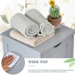 Costway 12 in. W x 12 in. D x 32.5 in. H Gray MDF Floor Storage Linen Cabinet Bathroom Organizer Free Standing Drawers -Bathroom Cabinets Shop gray costway linen cabinets hw66969gr 44 1000