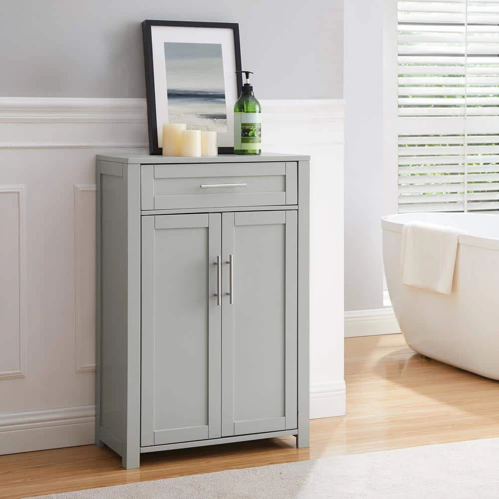 CROSLEY FURNITURE Savannah 23.88 in. W x 11.75 in. D x 36 in. H Linen Cabinet in Gray 7 CROSLEY FURNITURE Savannah 23.88 in. W x 11.75 in. D x 36 in. H Linen Cabinet in Gray - Image 5