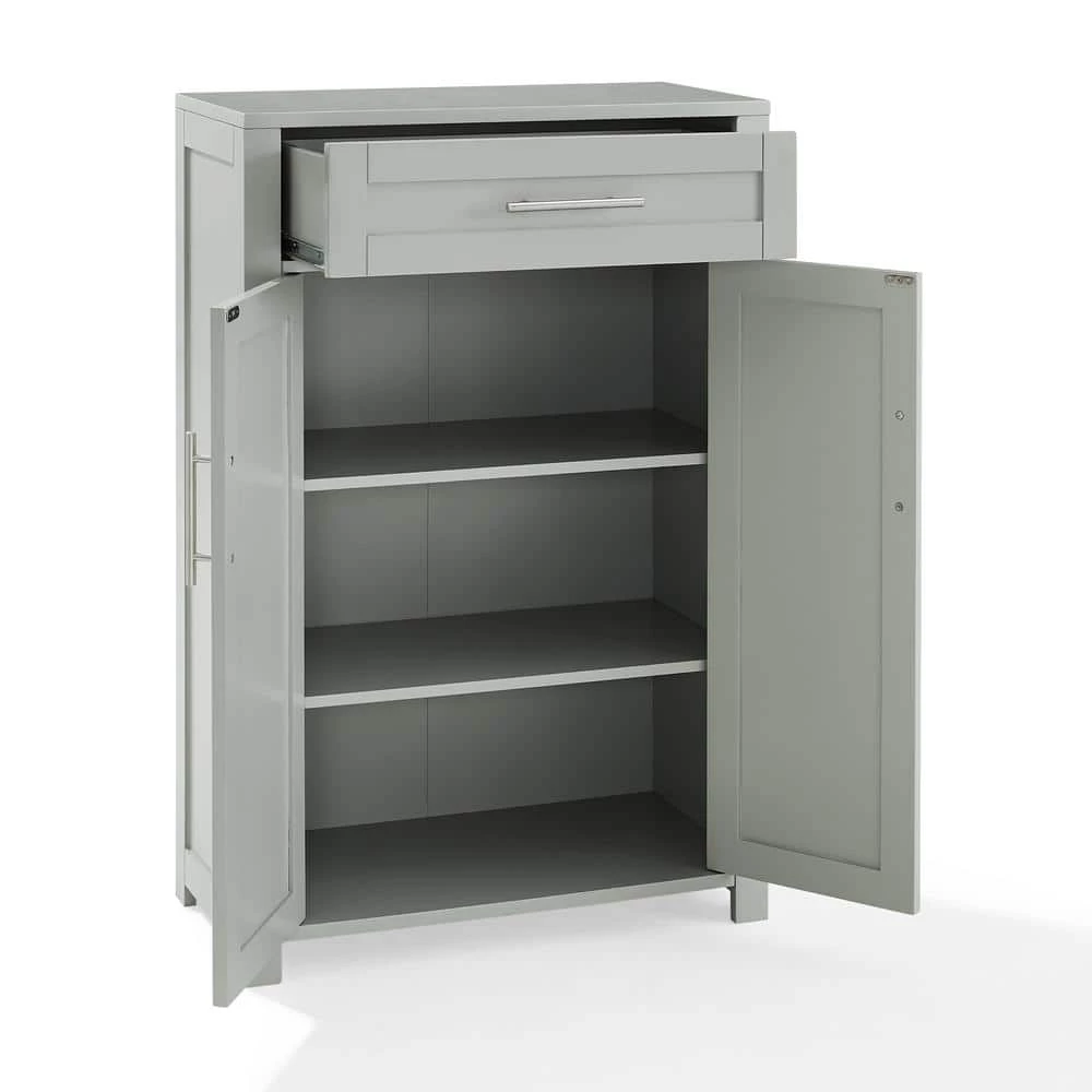 CROSLEY FURNITURE Savannah 23.88 in. W x 11.75 in. D x 36 in. H Linen Cabinet in Gray 5 CROSLEY FURNITURE Savannah 23.88 in. W x 11.75 in. D x 36 in. H Linen Cabinet in Gray - Image 3