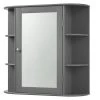 Gymax 26 in. W x 6.5 in. D x 25 in. H Gray Bathroom Storage Wall Cabinet, Medicine Organizer Cupboard with Mirror -Bathroom Cabinets Shop gray gymax bathroom wall cabinets gym05336 64 1000
