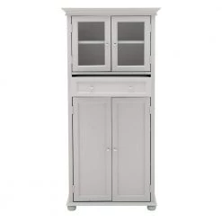 Home Decorators Collection Hampton Harbor 25 in. W 4-Door Tall Cabinet in Dove Grey -Bathroom Cabinets Shop gray home decorators collection linen cabinets bf 22673 dg 77 1000