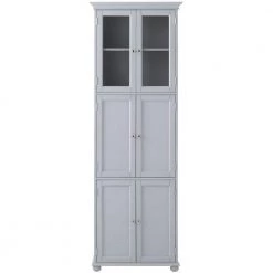 Home Decorators Collection Hampton Harbor Tall Cabinet with 25 in. W in Gray Finish