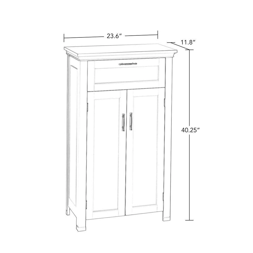 RiverRidge Home Somerset Collection 23.6 in. W x 40.12 in. H x 12 in. D 2-Door Floor Cabinet in Gray 12 RiverRidge Home Somerset Collection 23.6 in. W x 40.12 in. H x 12 in. D 2-Door Floor Cabinet in Gray - Image 10