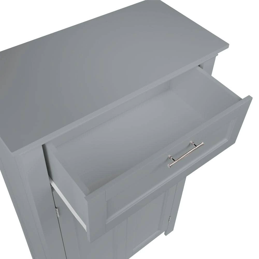RiverRidge Home Somerset Collection 23.6 in. W x 40.12 in. H x 12 in. D 2-Door Floor Cabinet in Gray 6 RiverRidge Home Somerset Collection 23.6 in. W x 40.12 in. H x 12 in. D 2-Door Floor Cabinet in Gray - Image 4