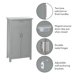 RiverRidge Home Somerset Collection 23.6 in. W x 40.12 in. H x 12 in. D 2-Door Floor Cabinet in Gray 26 RiverRidge Home Somerset Collection 23.6 in. W x 40.12 in. H x 12 in. D 2-Door Floor Cabinet in Gray -Bathroom Cabinets Shop gray riverridge home linen cabinets 06 077 fa 1000