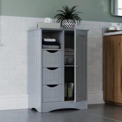 RiverRidge Home Ashland 22 in. W x 32 in. H Bathroom Linen Storage Floor Cabinet in Gray -Bathroom Cabinets Shop gray riverridge home linen cabinets 06 087 c3 1000