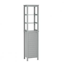 RiverRidge Home Madison 15.75 in. W Linen Tower with Open Shelves in Gray