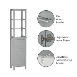 RiverRidge Home Madison 15.75 in. W Linen Tower with Open Shelves in Gray -Bathroom Cabinets Shop gray riverridge home linen cabinets 06 119 66 1000