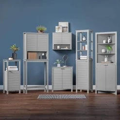 RiverRidge Home Madison 23.63 in. W 2-Door Floor Cabinet in Gray -Bathroom Cabinets Shop gray riverridge home linen cabinets 06 121 1f 1000