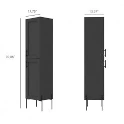 RST Brands Svedin 18 in. W x 13 in. D x 71 in. H Free Standing Tall Bathroom Linen Cabinet in Matte Gray -Bathroom Cabinets Shop gray rst brands linen cabinets sl lcab 1 gry fa 1000