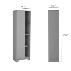 RST Brands Tridell 21 in. W x 14 in. D x 68 in. H Bathroom Cabinet in Gray 16 RST Brands Tridell 21 in. W x 14 in. D x 68 in. H Bathroom Cabinet in Gray -Bathroom Cabinets Shop gray rst brands linen cabinets sl lcab 2 gry 1f 1000