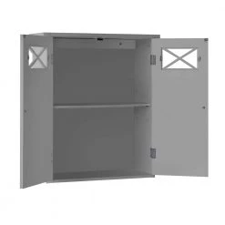 Teamson Home Dawson Contemporary Dawson 7 in. L x 20. in W x 24 in. H Removable Wooden Wall Cabinet with 2 Doors in Gray -Bathroom Cabinets Shop gray teamson home bathroom wall cabinets ehf 6810g 44 1000