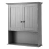 Costway 20.5 in. W x 7 in. D x 28 in. H Grey Wood Bathroom Storage Wall Cabinet -Bathroom Cabinets Shop grey costway bathroom wall cabinets hw53984gr 64 1000