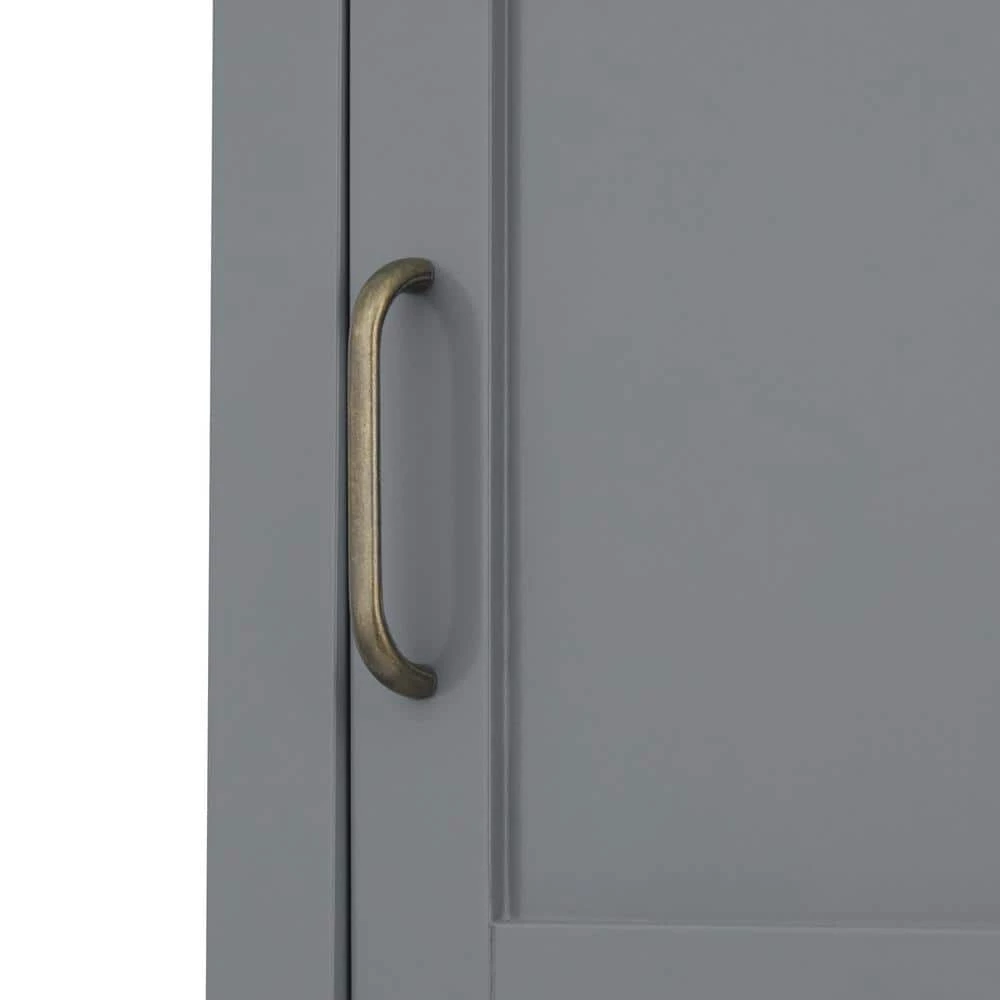 Elegant Home Fashions Mercer Mid Century 14.96 in. W x 13 in. D x 62.67 in. H Gray Modern Wooden Linen Cabinet 6 Elegant Home Fashions Mercer Mid Century 14.96 in. W x 13 in. D x 62.67 in. H Gray Modern Wooden Linen Cabinet - Image 4