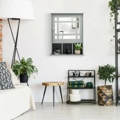 Gymax 50 in. W Mirrored Medicine Wall Cabinet Bathroom Mounted Storage W/Adjustable Shelf Grey 19 Gymax 50 in. W Mirrored Medicine Wall Cabinet Bathroom Mounted Storage W/Adjustable Shelf Grey -Bathroom Cabinets Shop grey gymax bathroom wall cabinets gym05259 31 1000