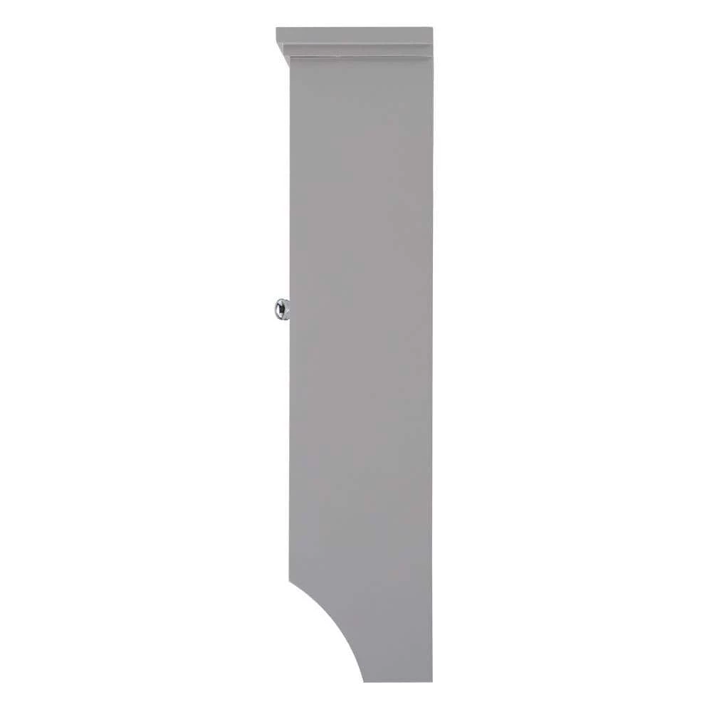 Home Decorators Collection Gazette 23-1/2 in. W x 31 in. H x 7-1/2 in. D Bathroom Storage Wall Cabinet with Glass Doors in Grey 4 Home Decorators Collection Gazette 23-1/2 in. W x 31 in. H x 7-1/2 in. D Bathroom Storage Wall Cabinet with Glass Doors in Grey - Image 2