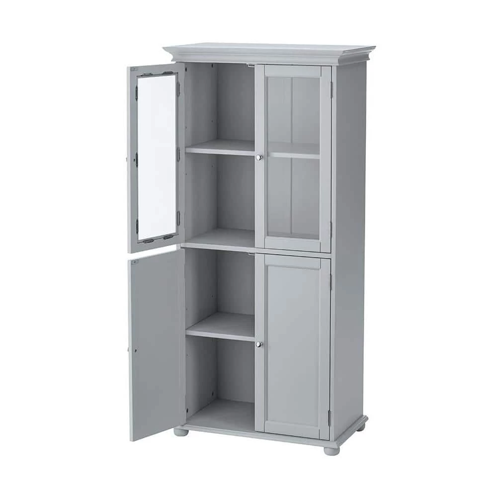 Home Decorators Collection Hampton Harbor 25 in. W Linen Cabinet in Dove Grey 4 Home Decorators Collection Hampton Harbor 25 in. W Linen Cabinet in Dove Grey - Image 2