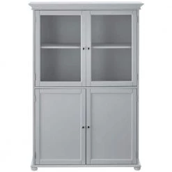 Home Decorators Collection Hampton Harbor 36 in. W x 14 in. D x 52-1/2 in. H Linen Storage Cabinet in Dove Grey
