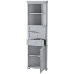 Home Decorators Collection Hampton Harbor 23 in. W x 13 in. D x 67-1/2 in. H Corner Linen Storage Cabinet in Dove Grey -Bathroom Cabinets Shop grey home decorators collection linen cabinets bf 21893 dg 40 1000