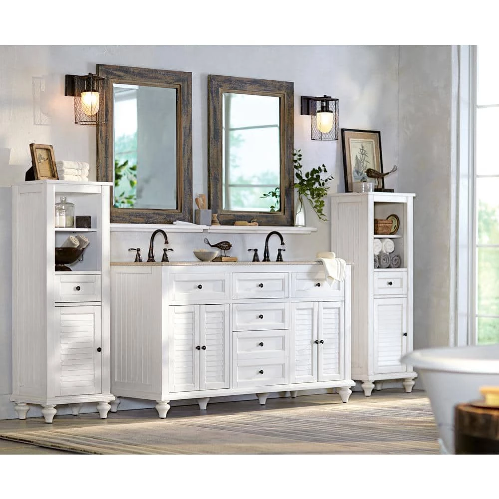Home Decorators Collection Hamilton 18 in. W x 52-1/2 in. H Bathroom Linen Cabinet in Ivory 9 Home Decorators Collection Hamilton 18 in. W x 52-1/2 in. H Bathroom Linen Cabinet in Ivory - Image 7