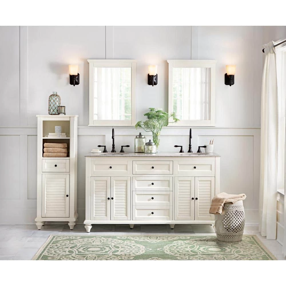 Home Decorators Collection Hamilton 18 in. W x 52-1/2 in. H Bathroom Linen Cabinet in Ivory 6 Home Decorators Collection Hamilton 18 in. W x 52-1/2 in. H Bathroom Linen Cabinet in Ivory - Image 4