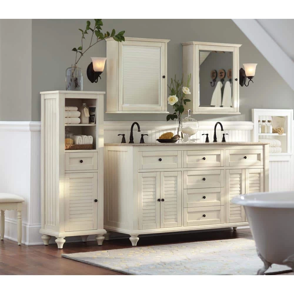 Home Decorators Collection Hamilton 18 in. W x 52-1/2 in. H Bathroom Linen Cabinet in Ivory 11 Home Decorators Collection Hamilton 18 in. W x 52-1/2 in. H Bathroom Linen Cabinet in Ivory - Image 9