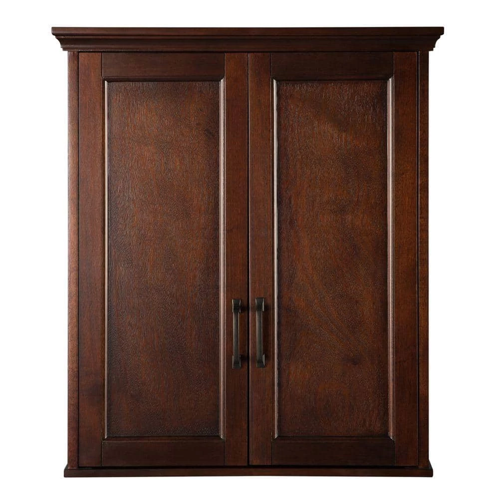 Home Decorators Collection Ashburn 23-1/2 in. W Bathroom Storage Wall Cabinet in Mahogany 3 Home Decorators Collection Ashburn 23-1/2 in. W Bathroom Storage Wall Cabinet in Mahogany