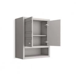 KOHLER Helst 24 in. W x 10 in. D x 28 in. H Wall Mount Cabinet in Mohair Grey -Bathroom Cabinets Shop mohair grey kohler bathroom wall cabinets k 33528 asb 1wt 76 1000