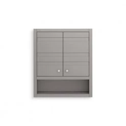 KOHLER Helst 24 in. W x 10 in. D x 28 in. H Wall Mount Cabinet in Mohair Grey -Bathroom Cabinets Shop mohair grey kohler bathroom wall cabinets k 33528 asb 1wt d4 1000