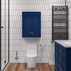 Water Creation Madison 24 in. W x 33 in. H x 8 in. D Monarch Blue Bathroom Storage Wall Cabinet -Bathroom Cabinets Shop monarach blue water creation bathroom wall cabinets madison tt mb 1f 1000