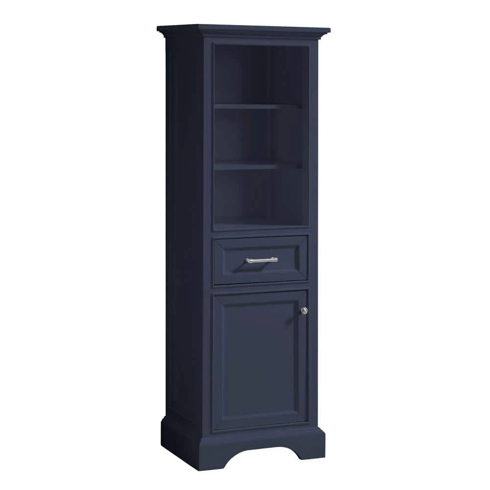 Home Decorators Collection Windlowe 22 in. W x 16 in. D x 65 in. H Floor Linen Tower in Navy Blue 5 Home Decorators Collection Windlowe 22 in. W x 16 in. D x 65 in. H Floor Linen Tower in Navy Blue - Image 3