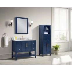Home Decorators Collection Sturgess 23 in. W x 16 in. D x 62 in. H Navy Blue Linen Cabinet -Bathroom Cabinets Shop navy blue home decorators collection linen cabinets 19111 lt23 nb 31 1000