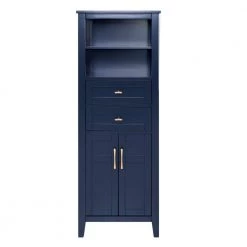Home Decorators Collection Sturgess 23 in. W x 16 in. D x 62 in. H Navy Blue Linen Cabinet