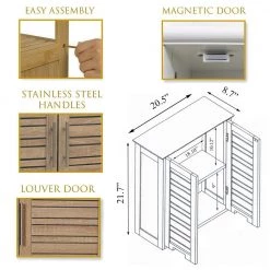 Evideco Stockholm 20.5 in. W Wall Mount Bath Wall Cabinet in Oak -Bathroom Cabinets Shop oak evideco bathroom wall cabinets 9903306 1f 1000