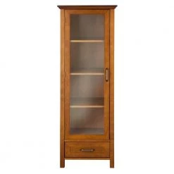 Teamson Home Aida 48-1/2 in. H x 17. in W x 13-1/2 in. D Bathroom Linen Storage Cabinet in Oil Oak -Bathroom Cabinets Shop oil oak teamson home linen cabinets hdt543 4f 1000