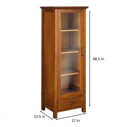 Teamson Home Aida 48-1/2 in. H x 17. in W x 13-1/2 in. D Bathroom Linen Storage Cabinet in Oil Oak -Bathroom Cabinets Shop oil oak teamson home linen cabinets hdt543 fa 1000