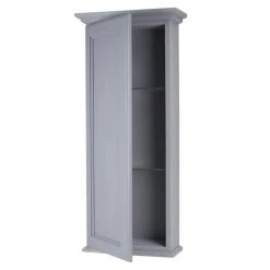 WG Wood Products Leesburg 15.5 in. W x 4.25 in. D x 43.5 in. H Primed Gray Bathroom Storage Wall Cabinet -Bathroom Cabinets Shop primed gray wg wood products bathroom wall cabinets lee 242 primed 4f 1000