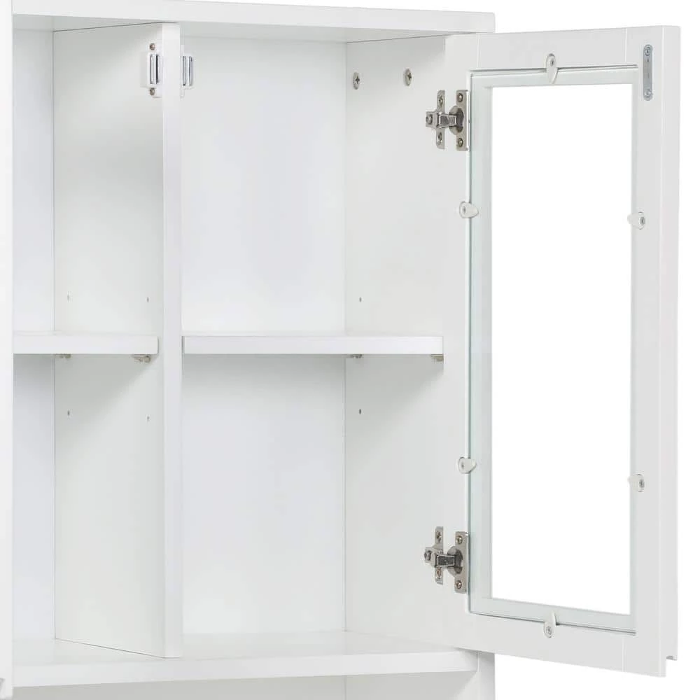 Simpli Home Draper 28 in. H x 24 in. W Double Door Wall Bath Cabinet in Pure White 9 Simpli Home Draper 28 in. H x 24 in. W Double Door Wall Bath Cabinet in Pure White - Image 7