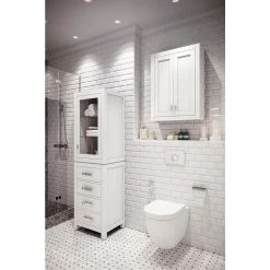 Water Creation Madison 24 in. W x 33 in. H x 8 in. D Bathroom Storage Toilet Topper in White 13 Water Creation Madison 24 in. W x 33 in. H x 8 in. D Bathroom Storage Toilet Topper in White -Bathroom Cabinets Shop pure white water creation bathroom wall cabinets madison tt w fa 1000