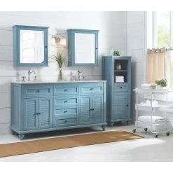 Home Decorators Collection Hamilton 18 in. W x 53 in. H x 14 in. D Bathroom Linen Storage Cabinet in Sea Glass -Bathroom Cabinets Shop sea glass home decorators collection linen cabinets 1235100310 31 1000
