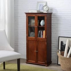 Home Decorators Collection Hampton Harbor 25 in. W Linen Cabinet in Sequoia
