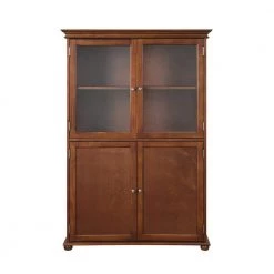 Home Decorators Collection Hampton Harbor 36 in. W x 14 in. D x 52-1/2 in. H Linen Storage Cabinet in Sequoia