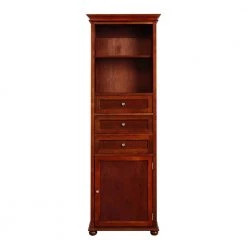 Home Decorators Collection Hampton Harbor 22 in. W x 10 in. D x 67-1/2 in. H Linen Cabinet in Sequoia