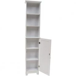 Redmon Contemporary Country 13.5 in.W x 8 in.D x 65 in.H Free Standing Floor Shelf With Shaker Panels & Lower Cabinet in White -Bathroom Cabinets Shop shaker white redmon linen cabinets 5232wh c3 1000
