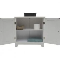 Redmon Contemporary Country 23.5 in. W x 11.75 in. D x 23.5 in. H Free Standing Double Door Cabinet With Shaker Panels in White -Bathroom Cabinets Shop shaker white redmon linen cabinets 5234wh 31 1000