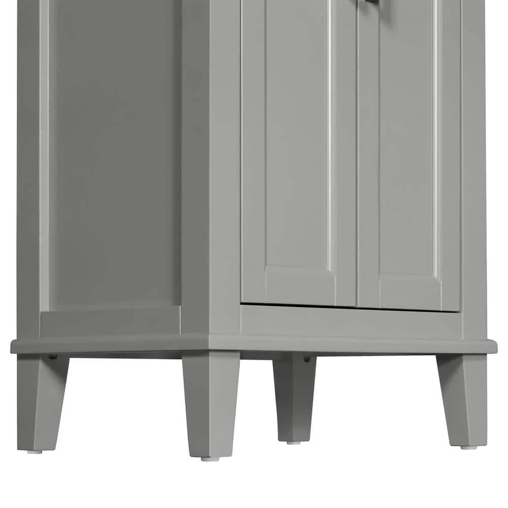 Home Decorators Collection Grayson 23 in. W x 16 in. D x 60 in. H Linen Cabinet in Storm Gray 6 Home Decorators Collection Grayson 23 in. W x 16 in. D x 60 in. H Linen Cabinet in Storm Gray - Image 4
