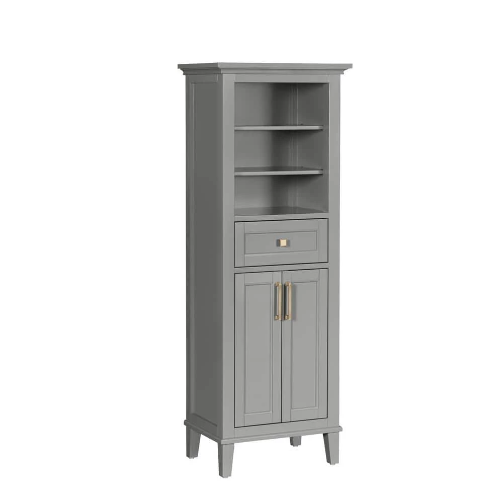 Home Decorators Collection Grayson 23 in. W x 16 in. D x 60 in. H Linen Cabinet in Storm Gray 9 Home Decorators Collection Grayson 23 in. W x 16 in. D x 60 in. H Linen Cabinet in Storm Gray - Image 7